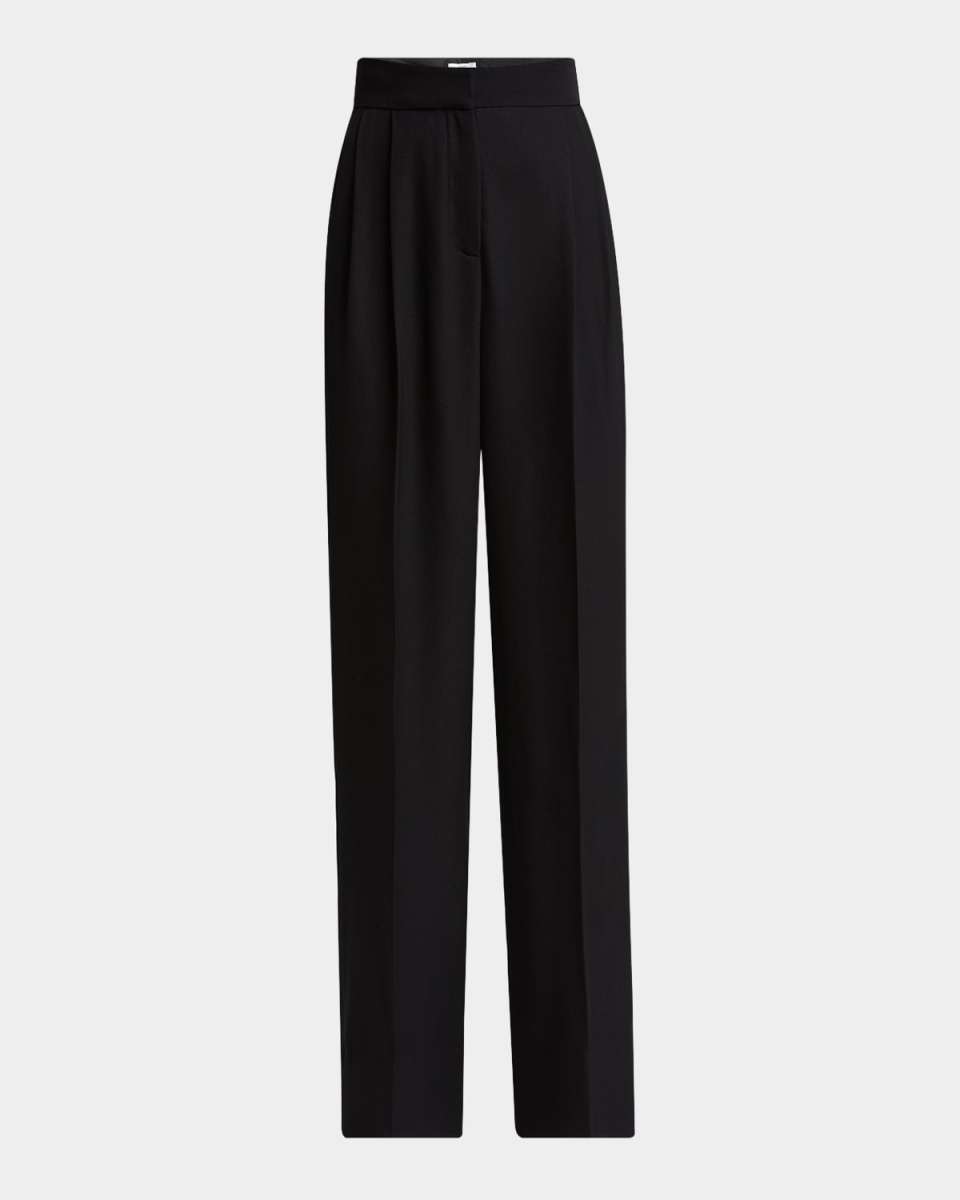 Pleated Wide-Leg Trousers